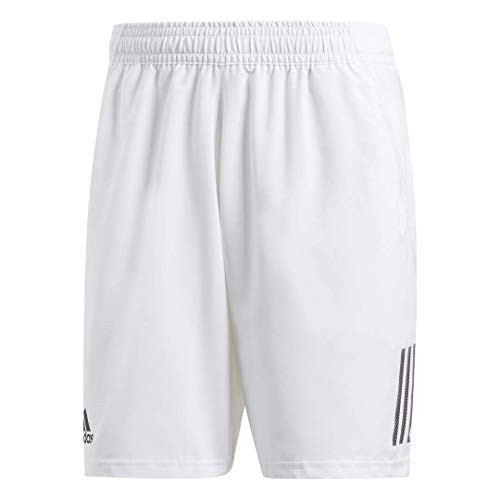 adidas mens Club 3Stripes Regular Fit 9Inch Quarter Length Tennis Club Shorts White/Black Small