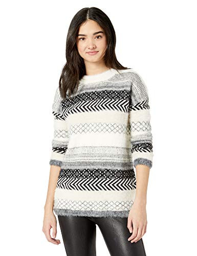 Jack by BB Dakota Junior s Sundance Mixed Stripe Novelty Sweater Ivory Medium