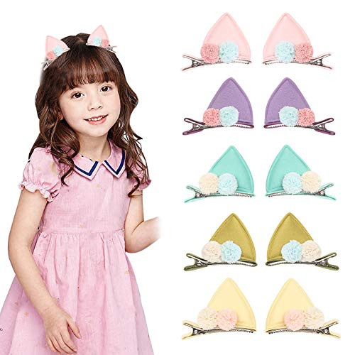 Stereoscopic Cat Ear Hair Clips for Baby Girls Toddlers Cartoon Threedimensional Ears Hair Barrettes Alligator Clip Hairpins Hair Accessories10 Pcs
