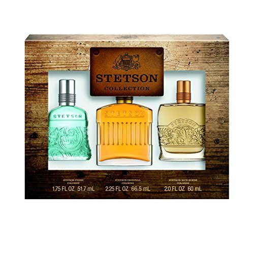 Stetson OMNI 3pc Set Decanter Set  2 25oz Cologne Perfume Original  1 75oz Cologne Perfume Fresh  2oz Cologne Perfume Rich Suede