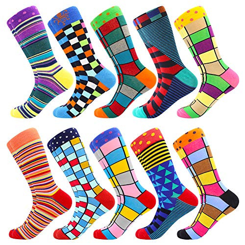 Men s Fun Dress Socks Crew Colorful Funky Fancy Novelty Funny Casual Patterned Socks for Men 10 PairsMedley6 Men s Fun Dress Socks Crew Colorful Funky Fancy Novelty Funny Casual Patterned Socks for Men 10 PairsMedley6