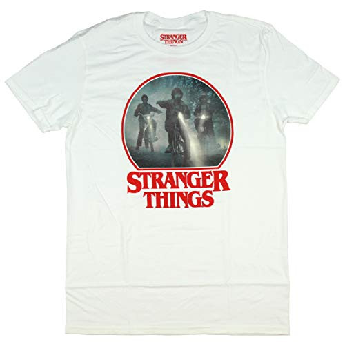 Stranger Things Men s Bike Ride Mike Dustin Lucas Graphic TShirt Small