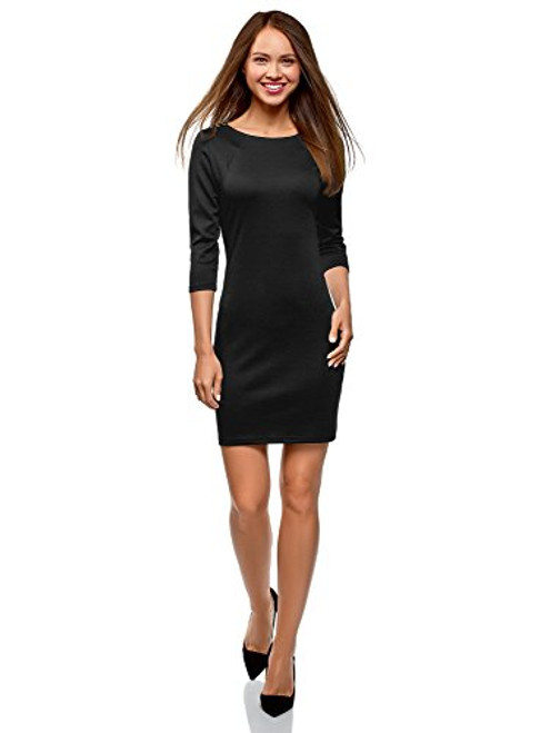 oodji Ultra Women s Zippered Bodycon Dress Black 4 oodji Ultra Women s Zippered Bodycon Dress Black 4