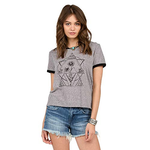 Volcom Junior s Rangle Me Ringer Ribbed Graphic Tee HGR M