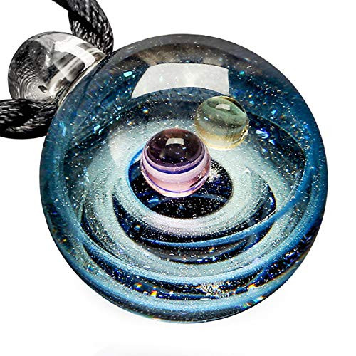 Sunligoo Glass Galaxy Pendant Necklace Universe Nebula Space Cosmos Glass Ball Jewelry Unique Special Birthday Christams Gift for Womens Girls 1