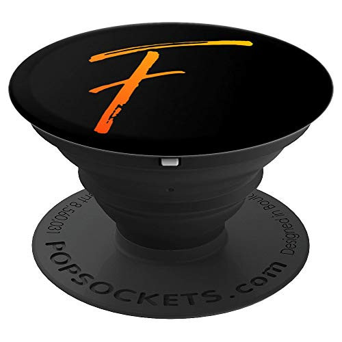 Sunrise Orange Initial F Phone Case Sunset Color Letter F PopSockets Grip and Stand for Phones and Tablets