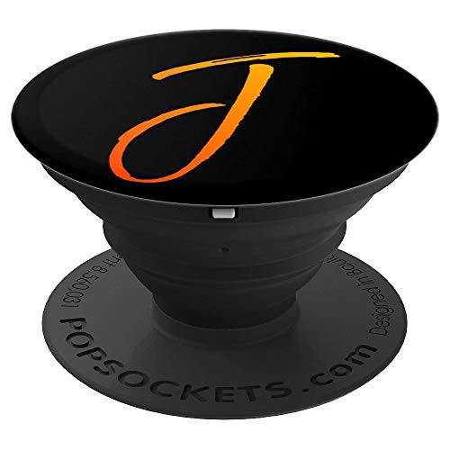 Sunrise Orange Initial J Phone Case Sunset Color Letter J PopSockets Grip and Stand for Phones and Tablets