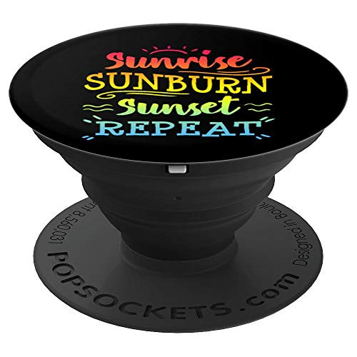 Sunrise Sunburn Sunset Funny Beach Summer Family Vacation PopSockets Grip and Stand for Phones and Tablets