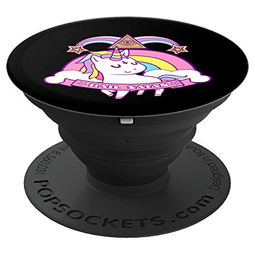 Unicorn Hail Satan Death Metal Rainbow Gift PopSockets Grip and Stand for Phones and Tablets