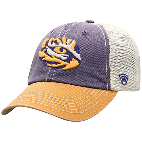 Top of the World Lsu Tigers Men s Relaxed Fit Adjustable Mesh Offroad Hat Team Color Alt Icon Adjustable