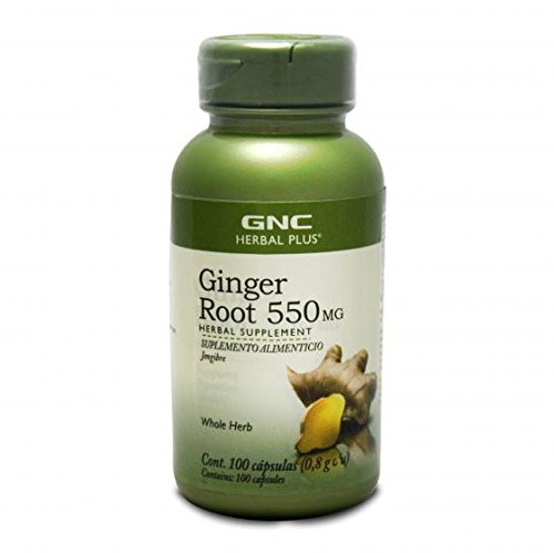 GNC Herbal Plus Ginger Root 550mg 100 Capsules Supports Digestive Health