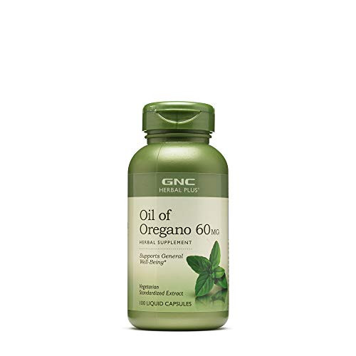 GNC Herbal Plus Oil of Oregano 60mg 100 Capsules Supports General WellBeing