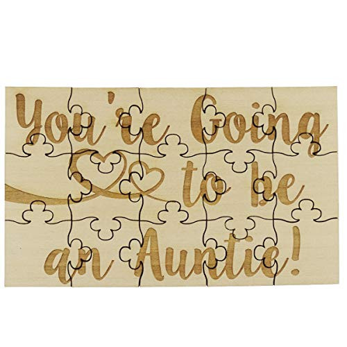 You re Going to Be an Auntie  15 Piece Basswood Jigsaw Puzzle Surprise Pregnancy Announcement