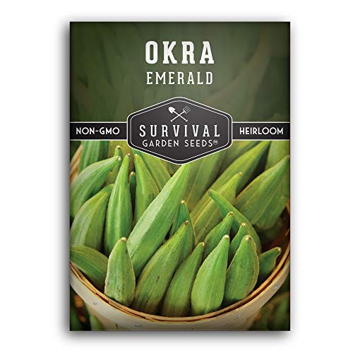 Survival Garden Seeds Emerald Okra Seed for Planting Packet with Instructions to Plant and Grow Your Home Vegetable Garden NonGMO Heirloom Variety Survival Garden Seeds Emerald Okra Seed for Planting Packet with Instructions to Plant and Grow Your Home Vegetable Garden NonGMO Heirloom Variety
