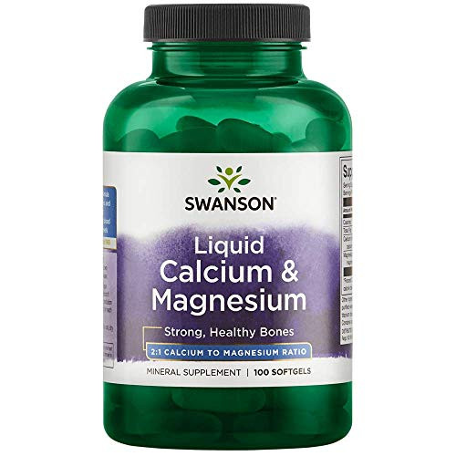 Swanson Liquid Calcium  Magnesium 300/150 Milligrams 100 Sgels