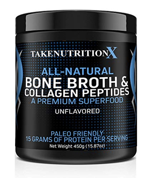 TakeNutritionX AllNatural Bone Broth and Collagen Peptides  Unflavored and Easy to Mix Grass Fed Collagen  Keto and Paleo Friendly Collagen Peptides  NonGMO and Gluten Free  30 Servings TakeNutritionX AllNatural Bone Broth and Collagen Peptides  Unflavored and Easy to Mix Grass Fed Collagen  Keto and Paleo Friendly Collagen Peptides  NonGMO and Gluten Free  30 Servings