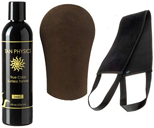Tan Physics True Color Tanner 8 oz w/Tanning Mitt and Back Applicator by SansSun