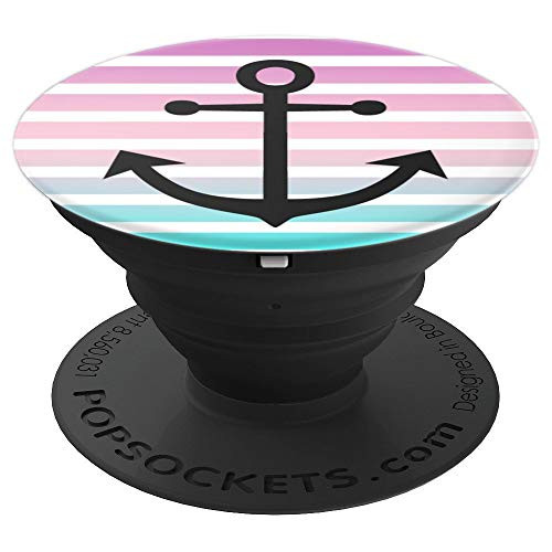 Teal Blue Purple Ombre Anchor Design PopSockets Grip and Stand for Phones and Tablets