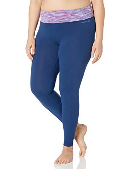 Hottotties Women s Plus Size Brushed Jersey Legging Navy/Bright Rose Space Dye 1X Hottotties Women s Plus Size Brushed Jersey Legging Navy/Bright Rose Space Dye 1X