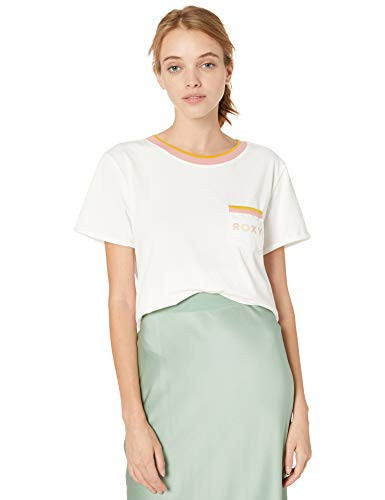 Roxy Junior s Broken Lines Tee Snow White L