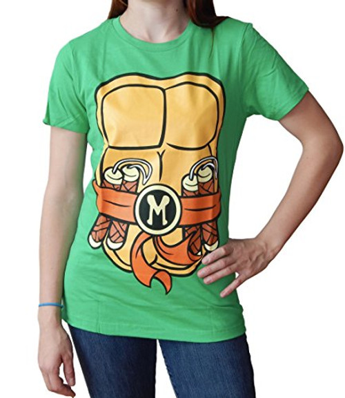 Teenage Mutant Ninja Turtles Juniors Michaelangelo Costume TShirt L Teenage Mutant Ninja Turtles Juniors Michaelangelo Costume TShirt L