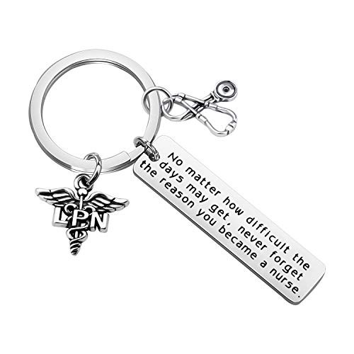 FUSTMW Nurse Gift Nurse Keychain RN Charm Nursing Graduation Gift Medical Jewelry Nurse Inspirational Gifts LPN
