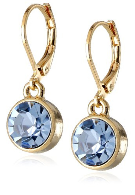 1928 Jewelry  Best of Times  14k GoldDipped Light Blue Faceted Drop Earrings