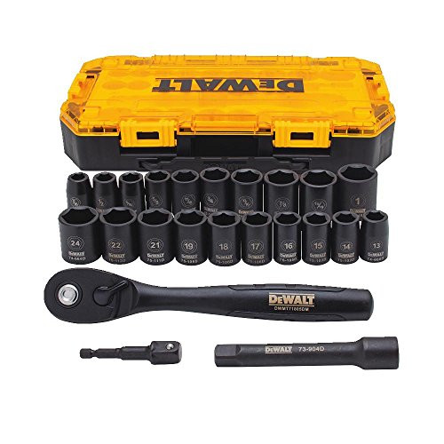 DEWALT Impact Socket Set 23Piece 1/2  Drive Metric/SAE DWMT74739