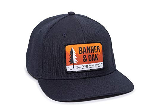 Alpine Woven Label Scout Patch Hat  Adjustable Baseball Cap w/Plastic Snapback Closure Navy