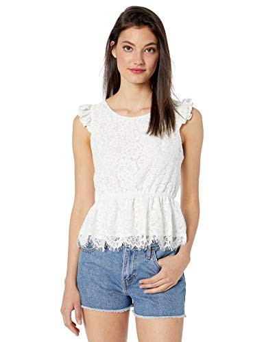 BB Dakota Junior s at First Sight Peplum lace top Ivory Extra Small