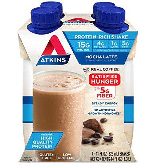 Atkins Mocha Latte ProteinRich Shake With HighQuality Protein KetoFriendly and Gluten Free 4 Shakes Atkins Mocha Latte ProteinRich Shake With HighQuality Protein KetoFriendly and Gluten Free 4 Shakes