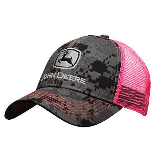 John Deere Digital Camo with Pink Mesh Snapback Hat 23080419BK00 John Deere Digital Camo with Pink Mesh Snapback Hat 23080419BK00