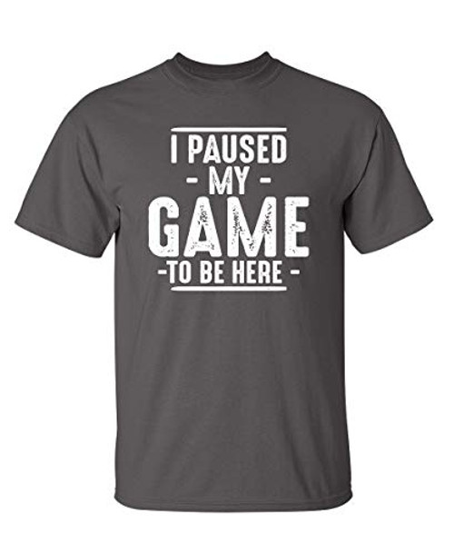 Paused My Game Graphic Novelty Sarcastic Funny T Shirt S Charcoal Paused My Game Graphic Novelty Sarcastic Funny T Shirt S Charcoal