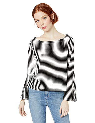 BB Dakota Junior s Better ieve it Striped Bell Sleeve top Black Large