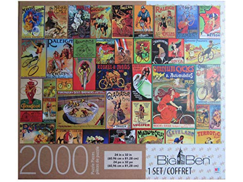 Big Ben Vintage Bicycle Posters 2000 Piece Puzzle