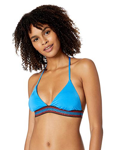 Bikini Lab Junior s Triangle Halter Bikini Swimsuit Top Azul Large