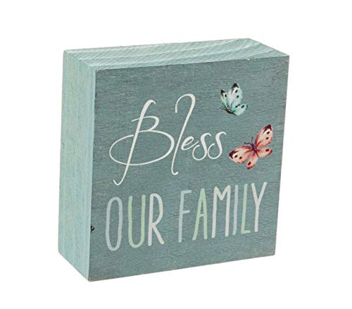 The Bridge Collection Mini 2 5  Wood Block Sign Bless Our Family