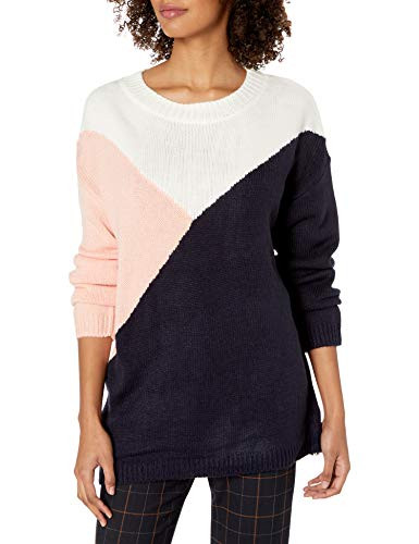 BB Dakota Junior s Bunny Slope Color Block Crew Neck Sweater Oil Slick Small