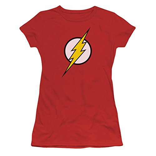 Juniors Justice League AmericaFlash Logo Juniors Slim TShirt Size S