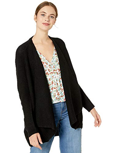Jack by BB Dakota Junior s Draw The line Drape Front Rib Cardigan Black Small
