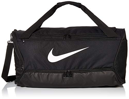 Nike Brasilia Training Medium Duffle Bag Durable Nike Duffle Bag for Women  Men with Adjustable Strap Black/Black/White