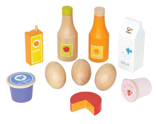 Hape Healthy Basics Kid's Wooden Play Kitchen Accessories Food Set