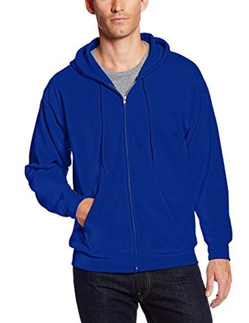 Hanes Men s FullZip EcoSmart Fleece Hoodie Deep Royal Small