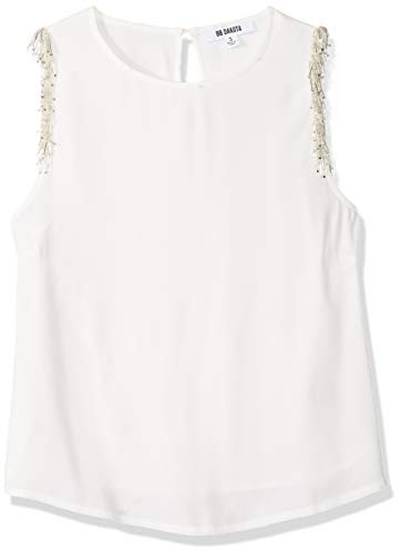BB Dakota Junior s Happy Days Crepe Embellished Shoulder top Ivory Medium