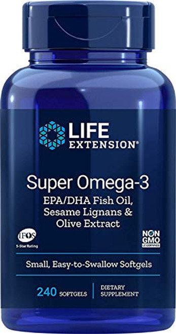 LIFE EXTENSION SUPER OMEGA 3 EPA DHA WITH SESAME LIGNANS AND OLIVE FRUIT EXTRACT 240 LIFE EXTENSION SUPER OMEGA 3 EPA DHA WITH SESAME LIGNANS AND OLIVE FRUIT EXTRACT 240
