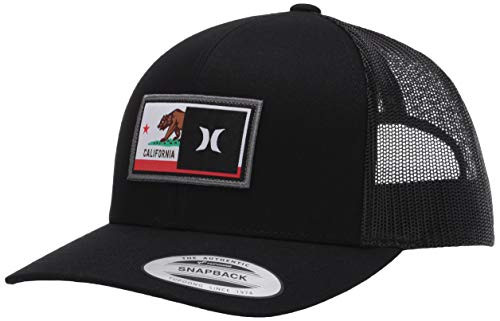 Hurley Men s Destination Curved Bill Trucker Baseball Cap Hat Black/Black C California One Size