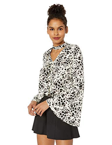 Jack by BB Dakota Junior s in Your Element Snow Leopard Printed Crepon top Ivory Large