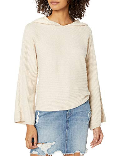 BB Dakota Junior s Knock Cable Knit Hooded Sweater Sand Small