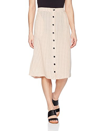 Volcom Junior s Get to Steppin Midi Length Front Button Skirt Mushroom L