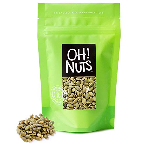 Oh Nuts Pepitas Raw Unsalted Pumpkin Seeds  AllNatural Protein Power  Fresh Healthy Keto Snacks  Resealable 5Pound Bulk Bag  Shelled and Sprouted Pepitas  Vegan  GlutenFree Snacking